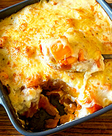 Dés de butternut en gratin