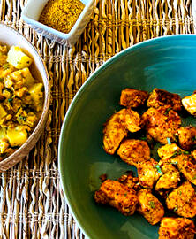 Curry de poulet mariné