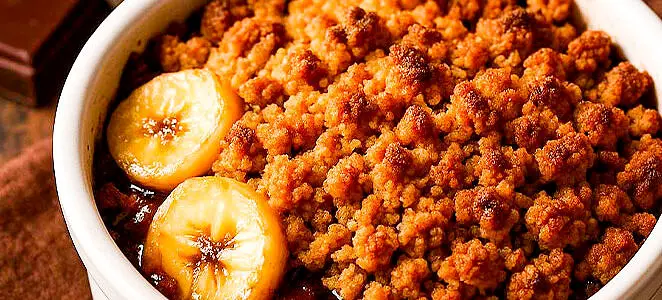 Crumble banane chocolat