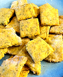 Crackers aux graines de pavot et ail des ours