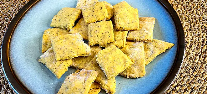 Crackers aux graines de pavot et ail des ours