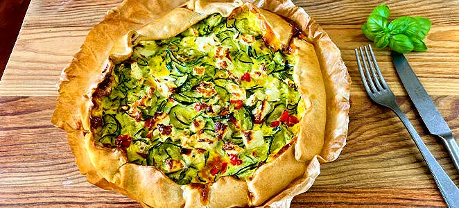 Quiche courgette poivron à la feta