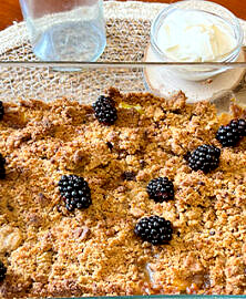 Crumble pommes rhubarbe
