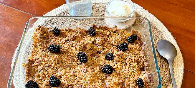 Crumble pommes rhubarbe