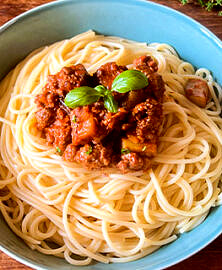 Spaghetti bolognaise aux petits légumes