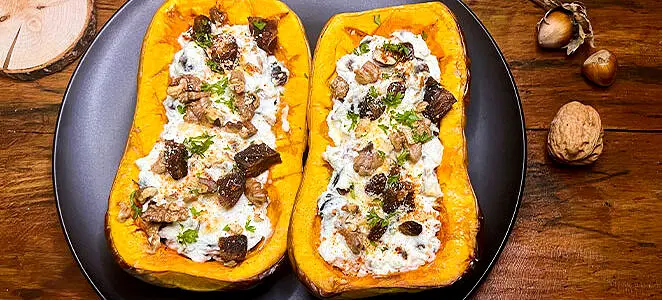Butternut farci aux fruits secs