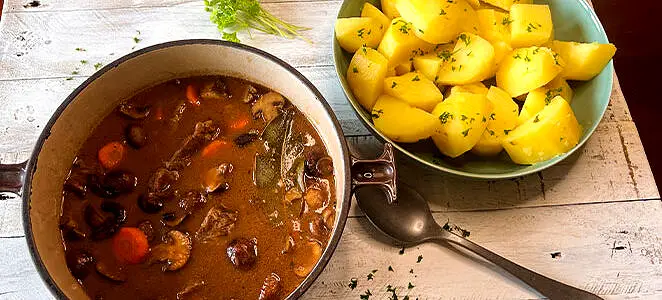 Bœuf bourguignon (sans vin)