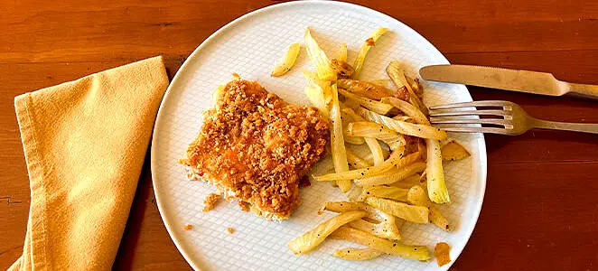 Crumble de saumon au fenouil