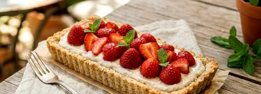 Tarte aux fraises sans gluten et sans lactose (pâte amande)