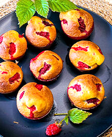 Muffins aux framboises (avec ou sans gluten)