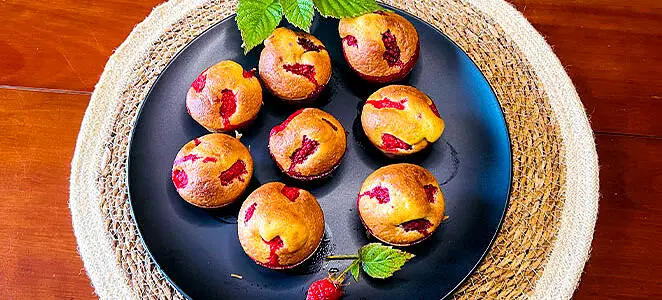 Muffins aux framboises (avec ou sans gluten)