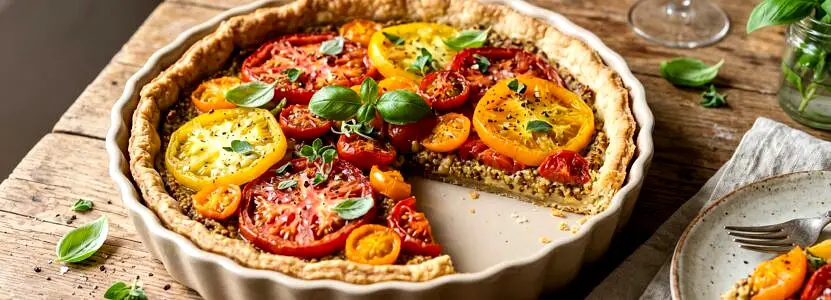 Tarte tomates et moutarde sans gluten (pâte amande)