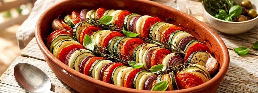 Tian provençal courgettes tomates oignons (vegan)