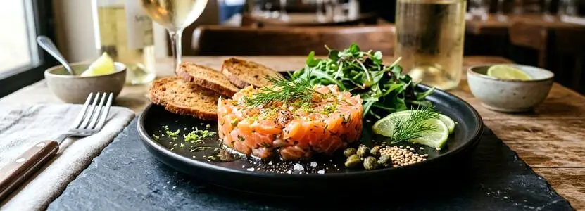 Tartare de saumon à l’aneth et citron vert