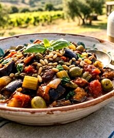 Caponata sicilienne traditionnelle (vegan)