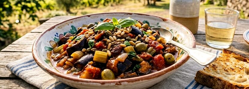 Caponata sicilienne traditionnelle (vegan)