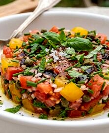 Tartare de tomates aux herbes (vegan, 10 min)