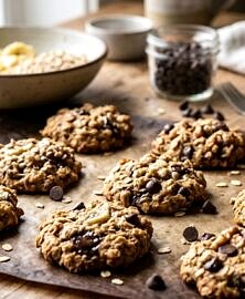 Cookies banane-avoine 4 ingrédients (sans sucre, vegan)