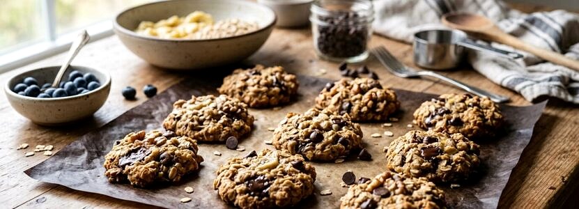 Cookies banane-avoine 4 ingrédients (sans sucre, vegan)