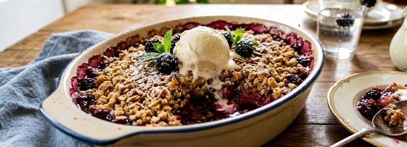 Crumble pommes-mûres (sans gluten, vegan)
