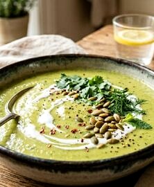 Soupe de courgettes onctueuse au lait de coco (vegan)