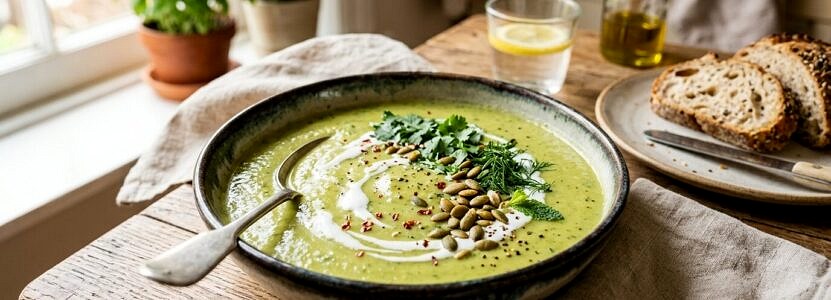 Soupe de courgettes onctueuse au lait de coco (vegan)
