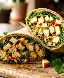 Wrap poulet curry-pomme (sans gluten, lunch box)