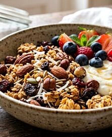 Granola maison croustillant 100% naturel (sans gluten, vegan)